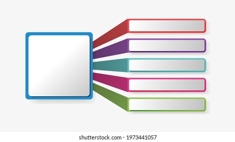 Vector infographic design template. Five components, steps, stages. Isolated on white background. Vector illustration.