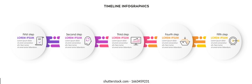 Vector Infographic design template with icnos and 5 options or steps.  Can be used for process diagram, presentations, workflow layout, banner, flow chart, info graph.