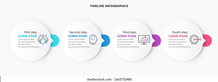 Vector Infographic design template with icnos and 4 options or steps.  Can be used for process diagram, presentations, workflow layout, banner, flow chart, info graph.