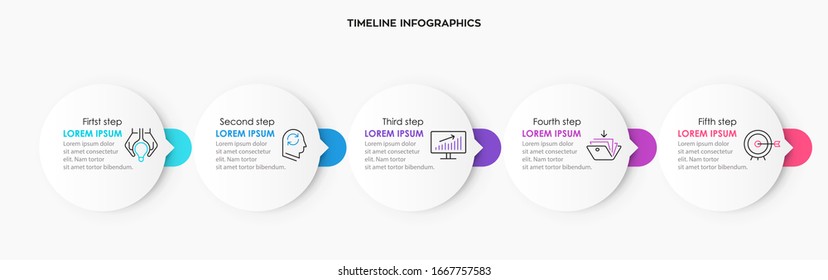 Vector Infographic design template with icnos and 5 options or steps.  Can be used for process diagram, presentations, workflow layout, banner, flow chart, info graph.