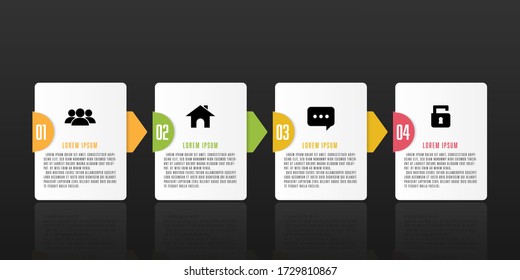 Vector infographic design template with icon business 4step.
