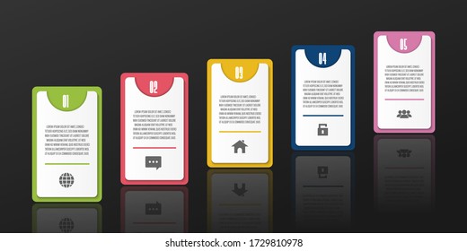 Plantilla de diseño de infografía vectorial con el negocio de iconos 5step.