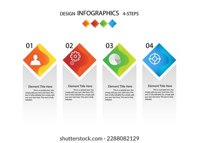Vector infographic design template with icon business 4step.