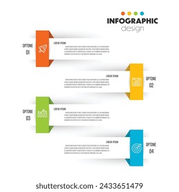 Vector infographic design template with icon 4 option. Modern infographic template presentation.