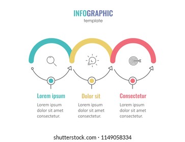 Vector Infographic design template with icons and 3 options or steps.  Can be used for process diagram, presentations, workflow layout, banner, flow chart, info graph.