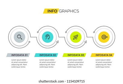 Vector Infographic design template with icons and 4 options or steps. Infographics for business concept. Can be used for presentations banner, workflow layout, process diagram, flow chart, info graph