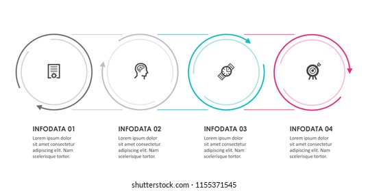 Vector Infographic design template with icons and 4 options or steps. Infographics for business concept. Can be used for presentations banner, workflow layout, process diagram, flow chart, info graph