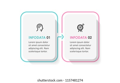 Vector Infographic design template with icons and  2 options or steps. Infographics for business concept. Can be used for presentations banner, workflow layout, process diagram, flow chart, info graph