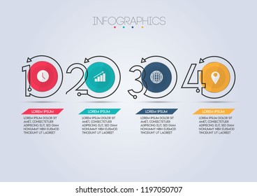 vector Infographic design template with icons and 4 options or steps. Can be used for process, presentations,  layout, banner,info graph.