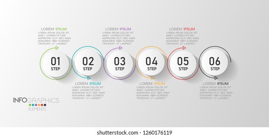 vector Infographic design template with icons and 6 options Can be used for business concept. process, flow chart, presentation, workflow layout, chart, graph,Vector illustration.
