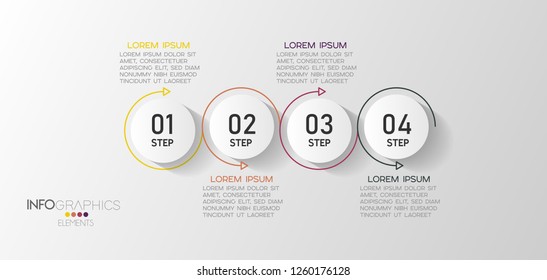 vector Infographic design template with icons and 4 options Can be used for business concept. process, flow chart, presentation, workflow layout, chart, graph,Vector illustration.

