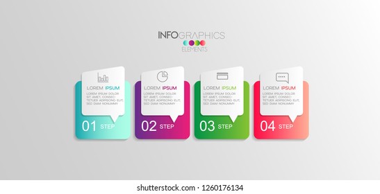 vector Infographic design template with icons and 4 options Can be used for business concept. process, flow chart, presentation, workflow layout, chart, graph,Vector illustration.
