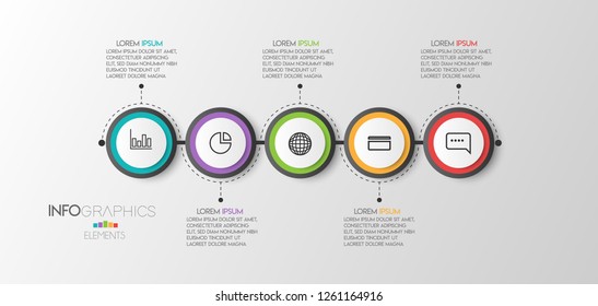 vector Infographic design template with icons and 5 options Can be used for business concept. process, flow chart, presentation, workflow layout, chart, graph,Vector illustration.