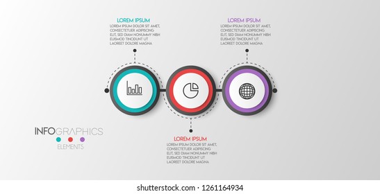 vector Infographic design template with icons and 3 options Can be used for business concept. process, flow chart, presentation, workflow layout, chart, graph,Vector illustration.