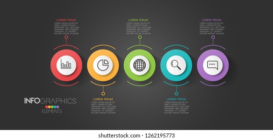 vector Infographic design template with icons and 5 options Can be used for business concept. process, flow chart, presentation, workflow layout, chart, graph,Vector illustration.
