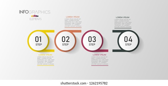 vector Infographic design template with icons and 4 options Can be used for business concept. process, flow chart, presentation, workflow layout, chart, graph,Vector illustration.