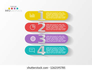 vector Infographic design template with icons and 4 options Can be used for business concept. process, flow chart, presentation, workflow layout, chart, graph,Vector illustration.