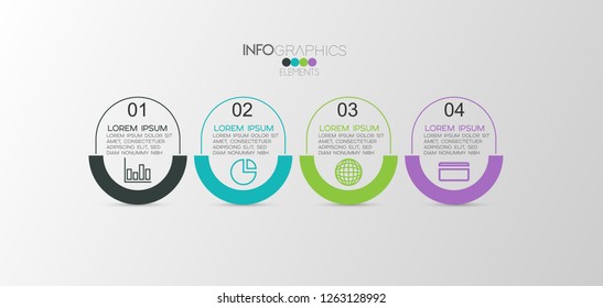 vector Infographic design template with icons and 4 options Can be used for business concept. process, flow chart, presentation, workflow layout, chart, graph,Vector illustration.
