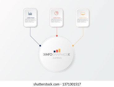vector Infographic design template with icons and 3 options or step.