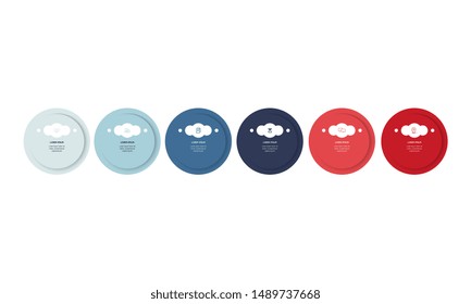 Vector Infographic design template with icons and 6 numbers options or steps. Can be used for process diagram, presentations, workflow layout, banner, flow chart, info graph.