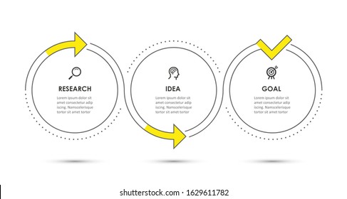 Vector Infographic design template with icons and 3 options or steps.  Can be used for process diagram, presentations, workflow layout, banner, flow chart, info graph.