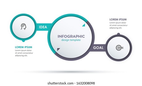 Vector Infographic design template with icons and 2 options or steps.  Can be used for process diagram, presentations, workflow layout, banner, flow chart, info graph.