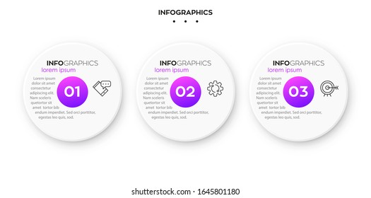 Vector Infographic design template with icons and 3 options or steps.  Can be used for process diagram, presentations, workflow layout, banner, flow chart, info graph.