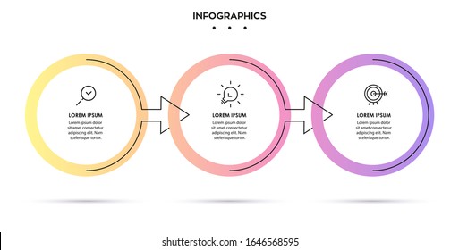 Vector Infographic design template with icons and 3 options or steps.  Can be used for process diagram, presentations, workflow layout, banner, flow chart, info graph.