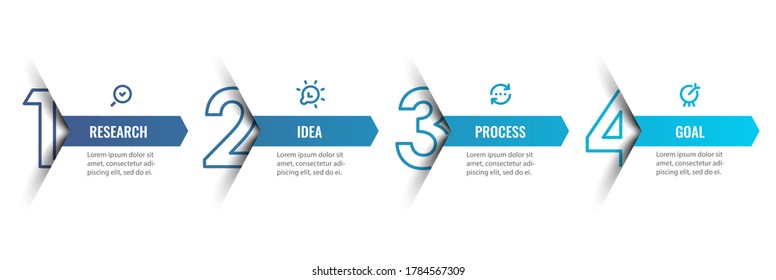 Vector Infographic design template with icons and 4 options or steps. Can be used for process diagram, presentations, workflow layout, banner, flow chart, info graph.