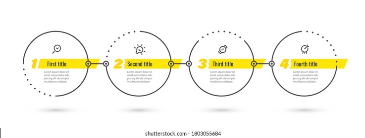 Vector Infographic design template with icons and 4 options or steps. Can be used for process diagram, presentations, workflow layout, banner, flow chart, info graph.