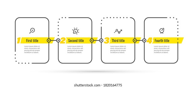Vector Infographic design template with icons and 4 options or steps. Can be used for process diagram, presentations, workflow layout, banner, flow chart, info graph.