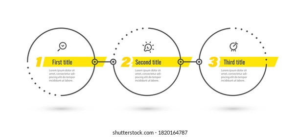 Vector Infographic design template with icons and 3 options or steps. Can be used for process diagram, presentations, workflow layout, banner, flow chart, info graph.