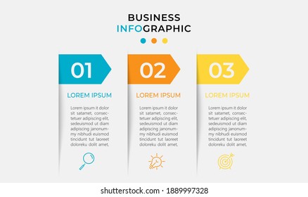 Vector Infographic Design Template With Icons And 3 Options Or Steps. Infographics For Business Concept. Can Be Used For Presentations Banner, Workflow Layout, Process Diagram, Flow Chart, Info Graph