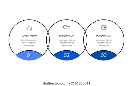 Vector Infographic design template with icons and 3 numbers options or steps. Can be used for process diagram, presentations, workflow layout, banner, flow chart, info graph.