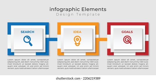 Plantilla de diseño de infografía vectorial con iconos y 3 opciones de números o pasos.