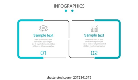 Vector infographic design template with icons and 2 options or steps. Can be used for process diagram, presentations, workflow layout, flow chart, info graph