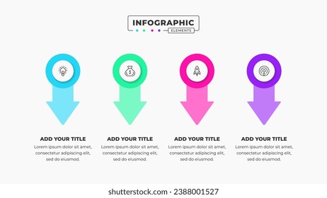 Vector infographic design template with icons and 4 options or steps It can be used for process diagrams, presentations, workflow layouts, banners, and flow charts.