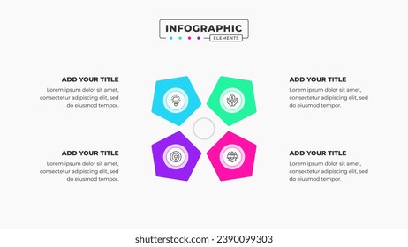 Vector infographic design template with icons and 4 options or steps It can be used for process diagrams, presentations, workflow layouts, banners, and flow charts.