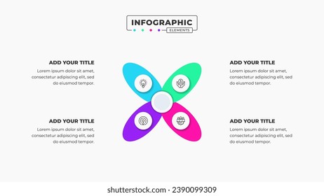 Vector infographic design template with icons and 4 options or steps It can be used for process diagrams, presentations, workflow layouts, banners, and flow charts.