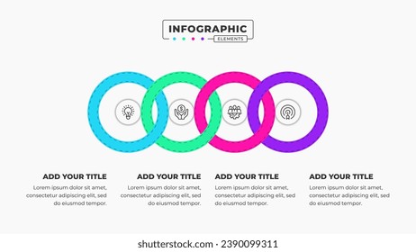 Vector infographic design template with icons and 4 options or steps It can be used for process diagrams, presentations, workflow layouts, banners, and flow charts.