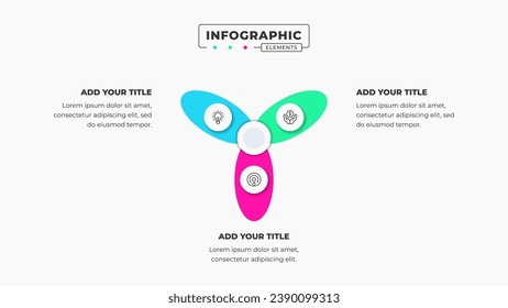 Vector infographic design template with icons and 3 options or steps It can be used for process diagrams, presentations, workflow layouts, banners, and flow charts.