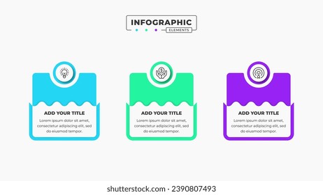 Vector infographic design template with icons and 3 options or steps It can be used for process diagrams, presentations, workflow layouts, banners, and flow charts.