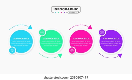 Vector infographic design template with icons and 4 options or steps It can be used for process diagrams, presentations, workflow layouts, banners, and flow charts.