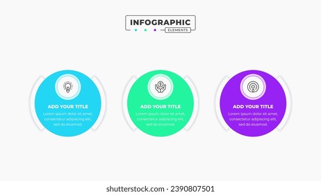 Vector infographic design template with icons and 3 options or steps It can be used for process diagrams, presentations, workflow layouts, banners, and flow charts.