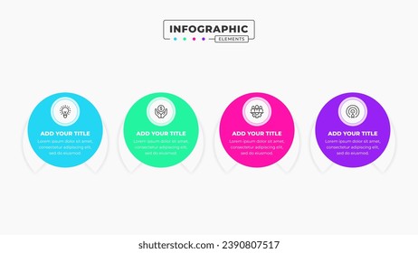 Vector infographic design template with icons and 4 options or steps It can be used for process diagrams, presentations, workflow layouts, banners, and flow charts.