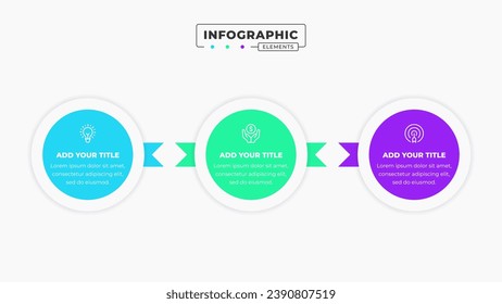 Vector infographic design template with icons and 3 options or steps It can be used for process diagrams, presentations, workflow layouts, banners, and flow charts.