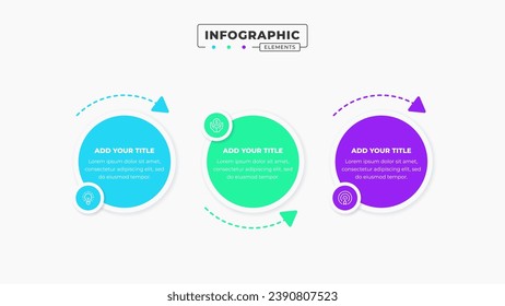 Vector infographic design template with icons and 3 options or steps It can be used for process diagrams, presentations, workflow layouts, banners, and flow charts.