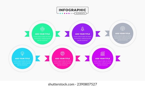 Vector infographic design template with icons and six options or steps It can be used for process diagrams, presentations, workflow layouts, banners, and flow charts.