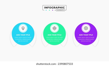 Vector infographic design template with icons and 3 options or steps It can be used for process diagrams, presentations, workflow layouts, banners, and flow charts.