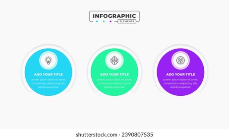 Vector infographic design template with icons and 3 options or steps It can be used for process diagrams, presentations, workflow layouts, banners, and flow charts.